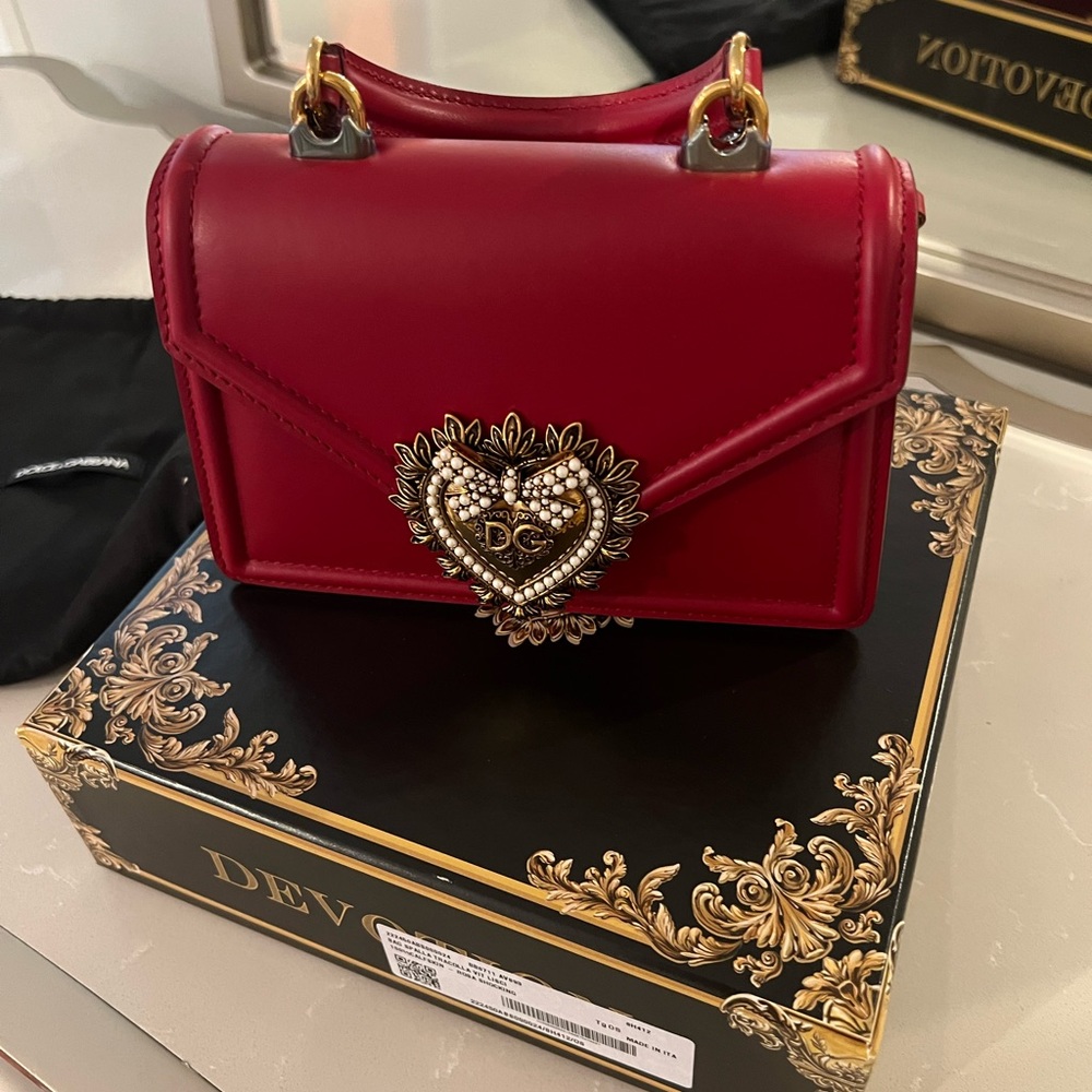 Dolce Gabbana Devotion Leather Top Handle Bag